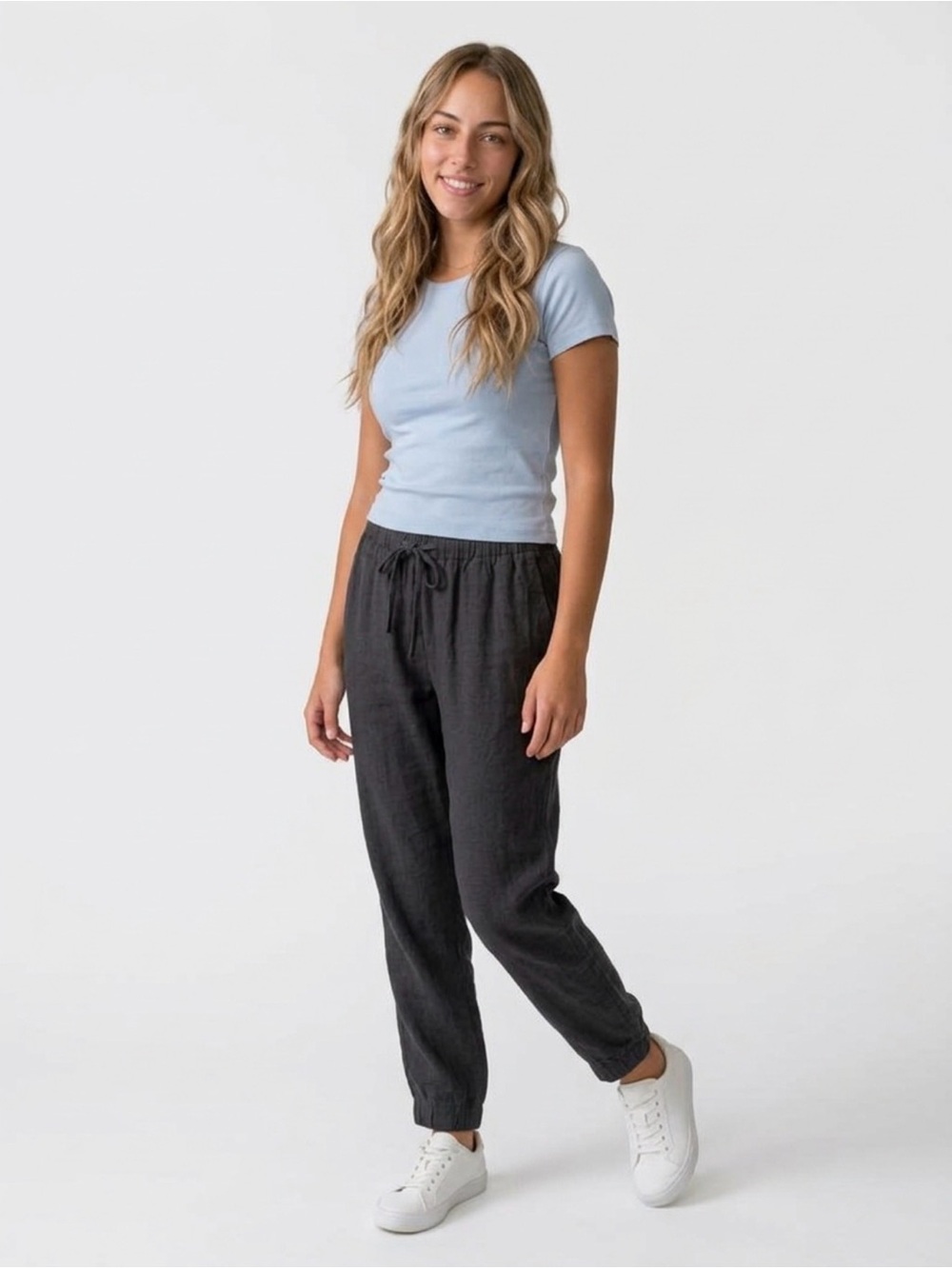 Zara Paperbag Joggers with pockets, Lg. drawstring waist elastic cuffs NWT 10/10